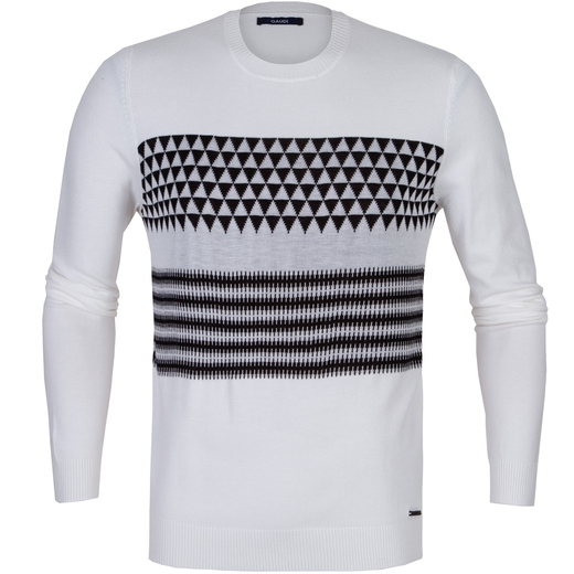 Slim Fit Geometric Pattern Pullover-on sale-Fifth Avenue Menswear