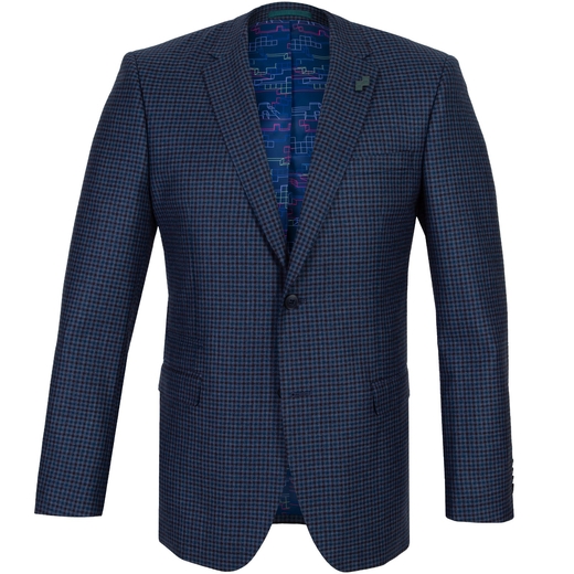 Beta Teal Check Dress Jacket-on sale-Fifth Avenue Menswear