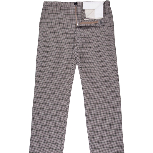 Slim Fit Check Stretch Cotton Trousers-new online-Fifth Avenue Menswear