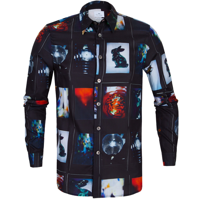 Tailored Fit Instant Photo Print Casual Shirt