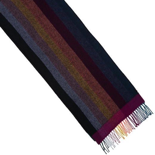 Wool & Cashmere Herringbone Stripe Scarf-new online-Fifth Avenue Menswear