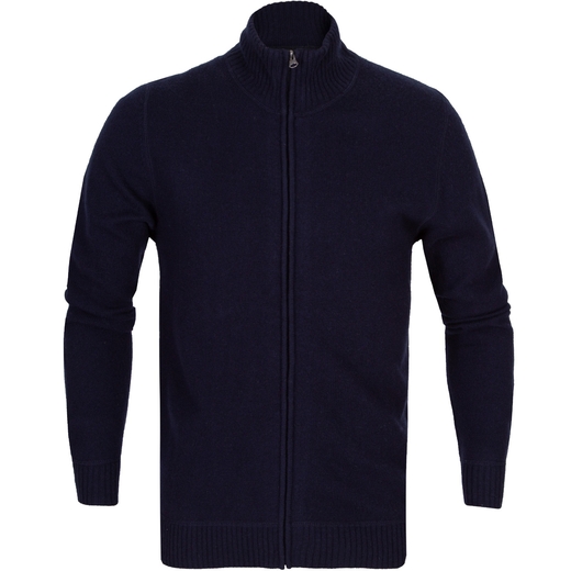 Soft Merino Saddle Shoulder Zip-Up Cardigan-new online-Fifth Avenue Menswear