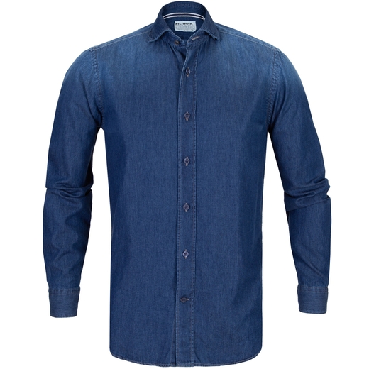 Giuseppe Soft Denim Casual Cotton Shirt-on sale-Fifth Avenue Menswear