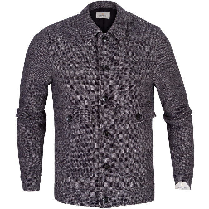 Wool Blend Tweed Trucker Jacket