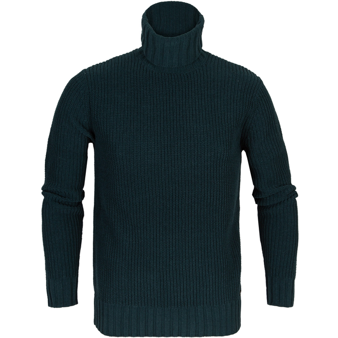 Chunky Cable Knit Rollneck Pullover With Velvet Finish