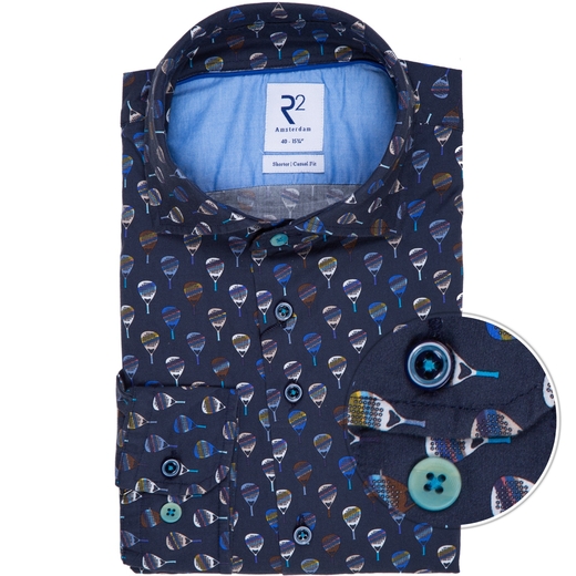 Padel Rackets Print Casual Stretch Cotton Shirt-new online-Fifth Avenue Menswear