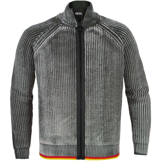 Madison Zip-Up Chunky Knit With Treated Effect-on sale-Fifth Avenue Menswear