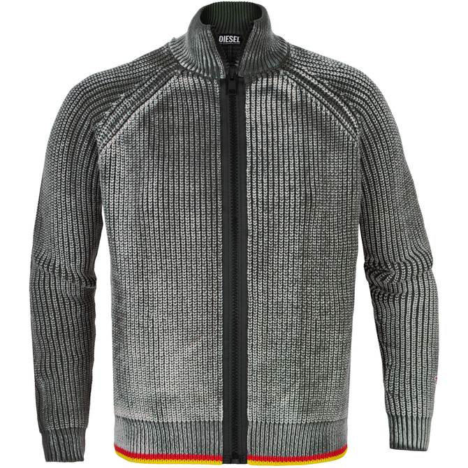 Madison Zip-Up Chunky Knit With Treated Effect