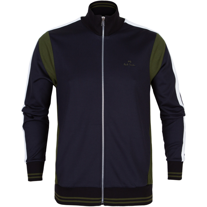 Zip-up Track Top With Stripe Sleeves