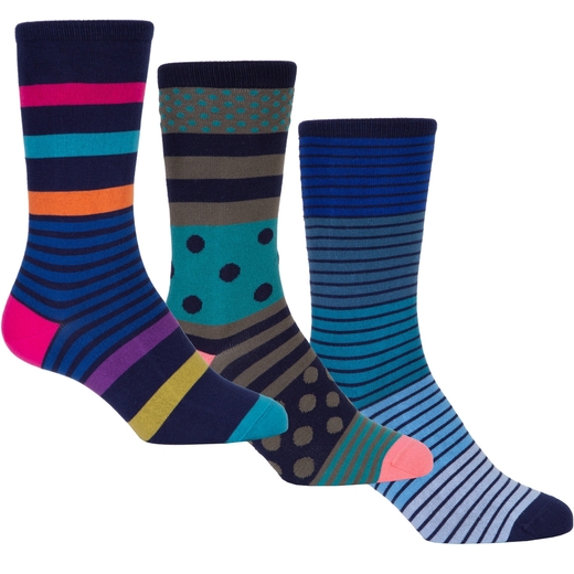 3 Pack Stripes Cotton Socks-new online-Fifth Avenue Menswear