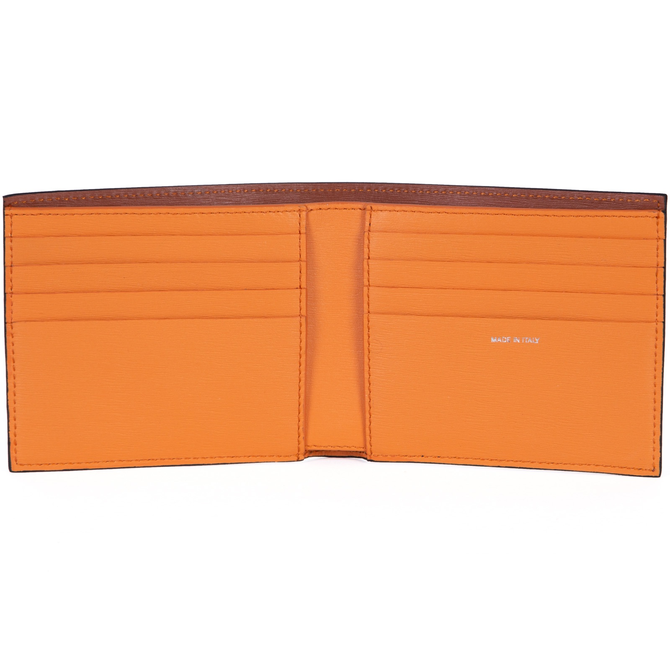 Orange Interior Leather Billfold Wallet