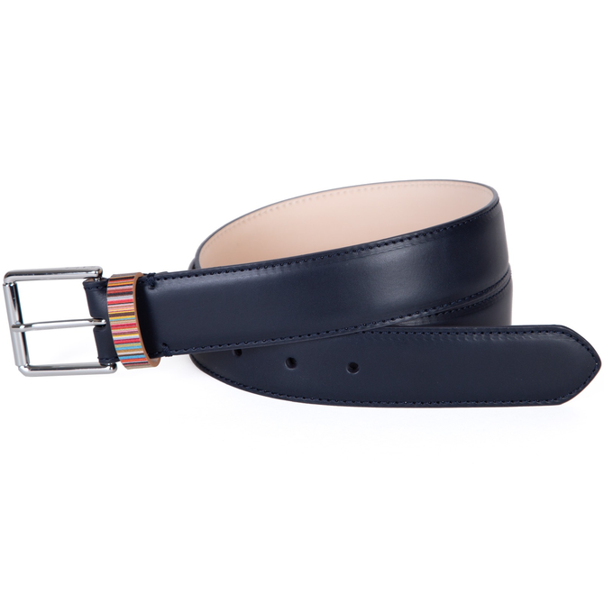 Signature Stripe Keeper Leather Belt