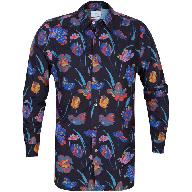 Tailored Fit Floral Print Shirt - Shirts-Casual : Fifth Avenue Menswear ...