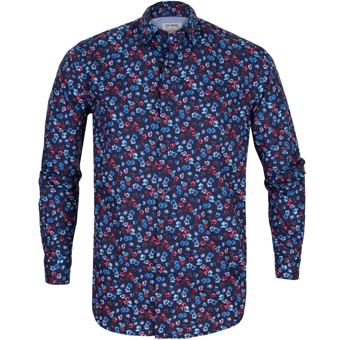 Treviso Small Flowers Print Casual Cotton Shirt - Shirts-Casual : Fifth ...
