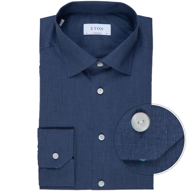 Contemporary Fit Fine Twill Melange Dress Shirt