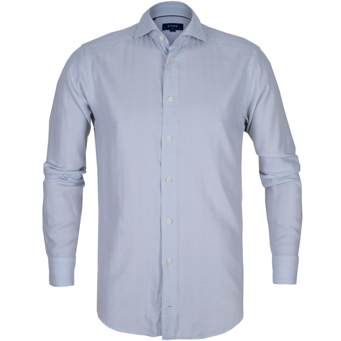 Slim Fit Herringbone Weave Soft Casual Shirt