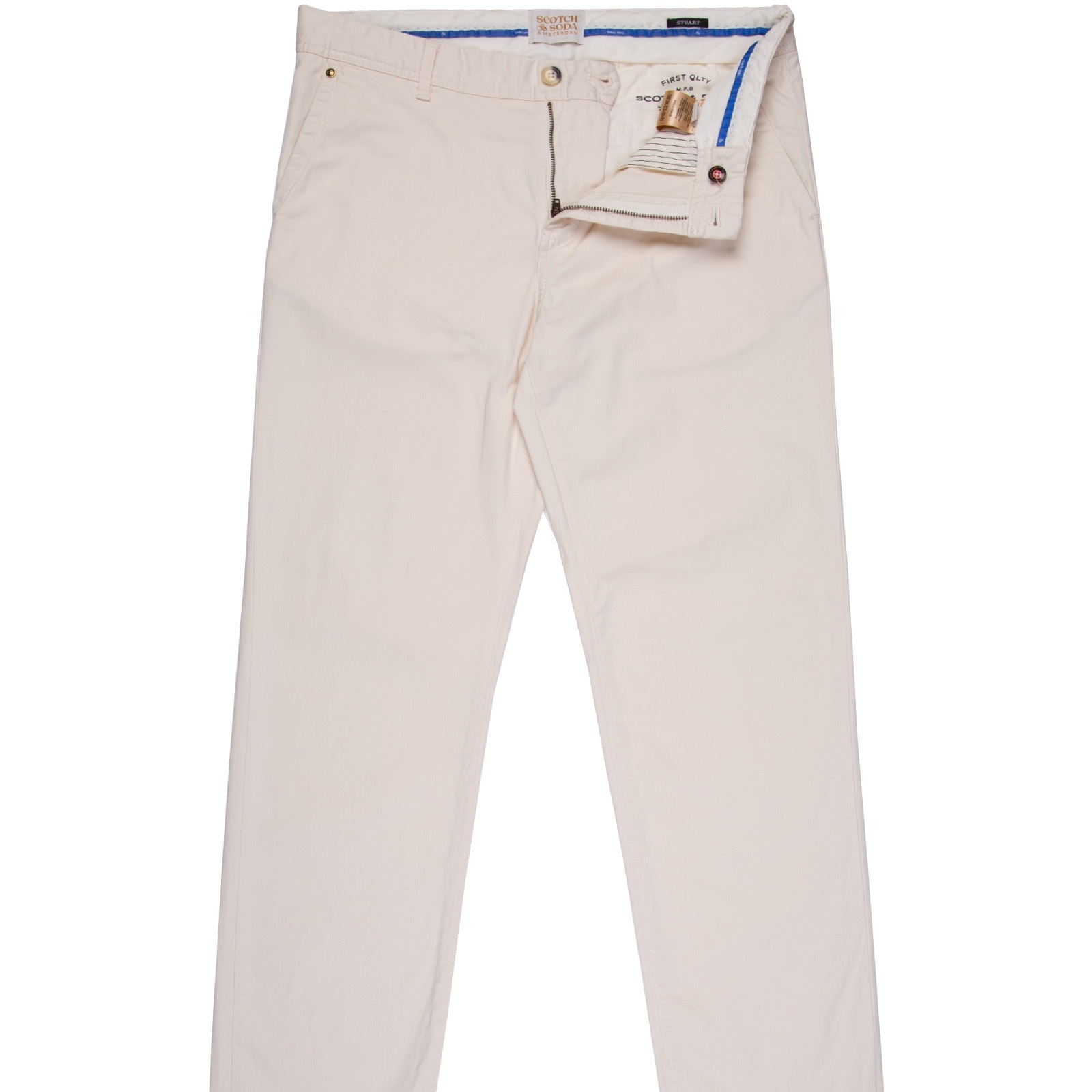 Stuart Regular Slim Fit Organic Stretch Cotton Chinos - Trousers-Casual ...