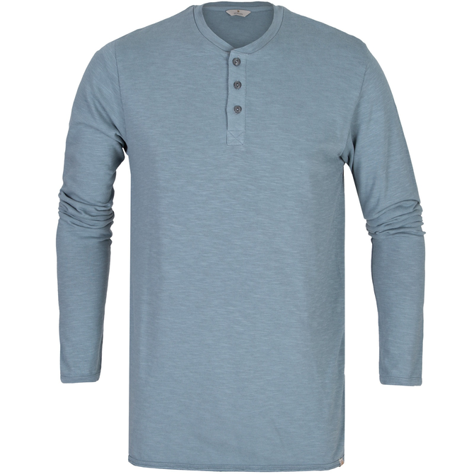 Heavy Slub Henley Long Sleeve T-Shirt - T-Shirts & Polos-Long Sleeve T ...