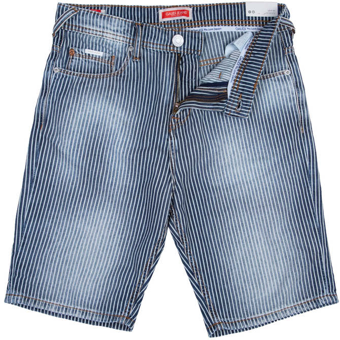 Stripe Denim 5 Pocket Shorts