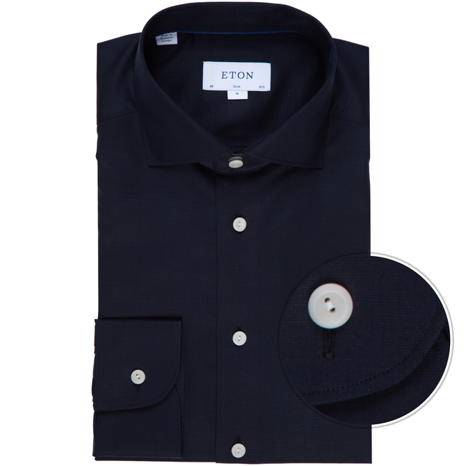 Slim Fit Cotton/Linen Dress Shirt