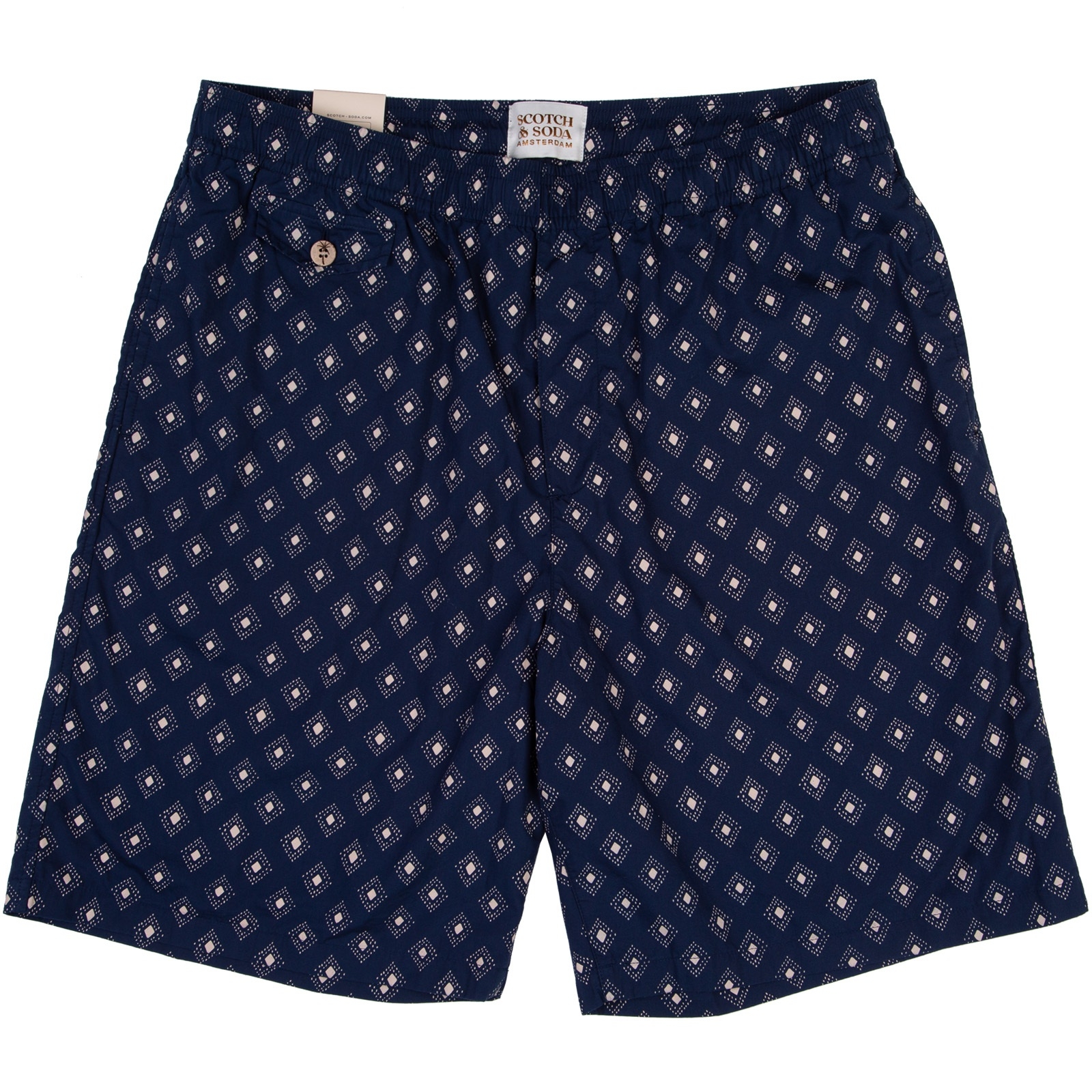 Long Loose Fit Printed Cotton Swim Shorts DESIGNERSScotch & Soda