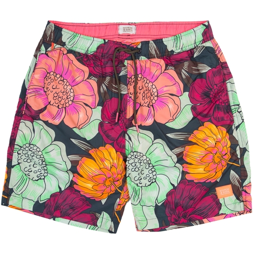Mid Length Floral Print Swim Shorts-holiday-Fifth Avenue Menswear