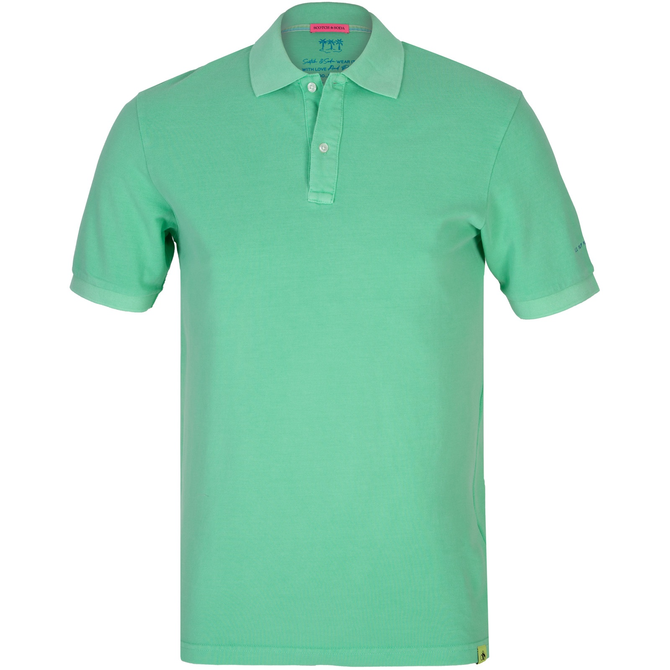 Garment Dyed Washed Pique Polo