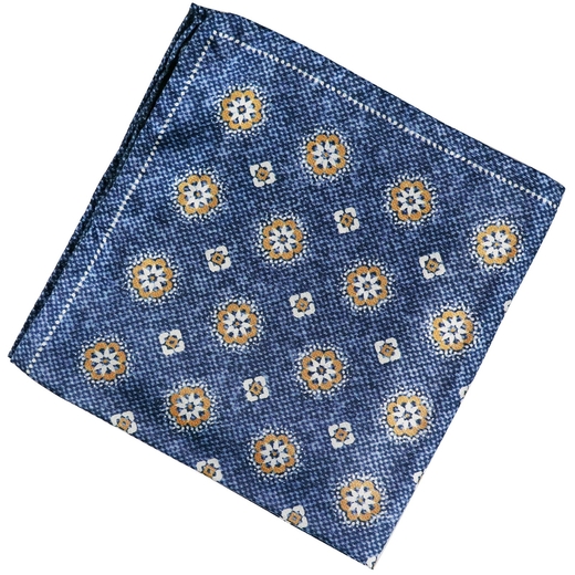 Geometric Pattern Silk Pocket Square-work-Fifth Avenue Menswear