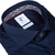 Navy Luxury Cotton Twill Dress Shirt With Geometric Print Trim