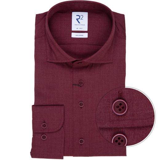Bordo Luxury Fine Pure Merino Wool Dress Shirt-on sale-Fifth Avenue Menswear