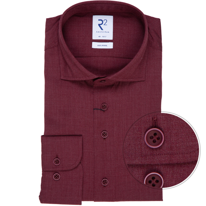 Bordo Luxury Fine Pure Merino Wool Dress Shirt