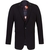 Black Relaxed Fit Green Trim Wool Blazer