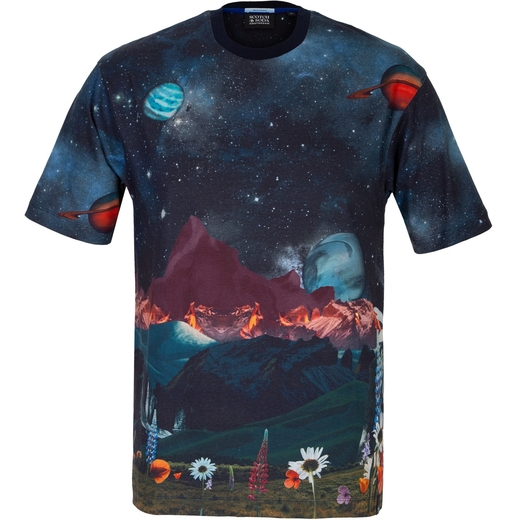 Regular Fit Space Print T-Shirt-on sale-Fifth Avenue Menswear