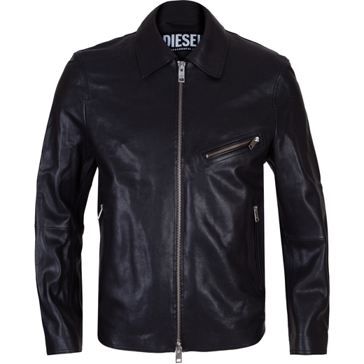 Korn Zip-up Leather Jacket-specials-Fifth Avenue Menswear