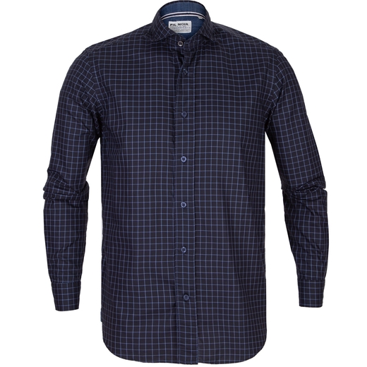Giuseppe Windowpane Check Casual Cotton Shirt-specials-Fifth Avenue Menswear