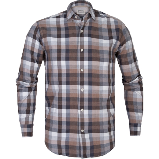 Treviso Big Check Brushed Cotton Casual Shirt-new online-Fifth Avenue Menswear