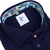 Navy Luxury Cotton Twill Casual Shirt With Jeep Print Trim