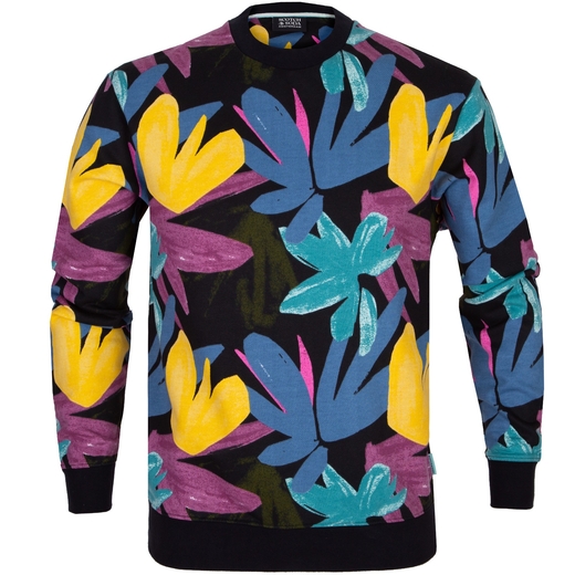 Regular Fit Floral Print Sweatshirt-sweats-Fifth Avenue Menswear
