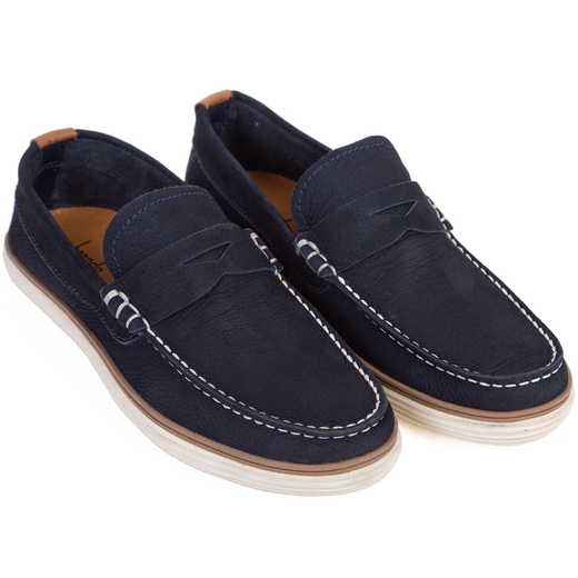 Chamoa Dark Navy Nubuck Sneaker Loafer-on sale-Fifth Avenue Menswear