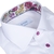 Contemporary Fit Luxury Cotton Twill Dress Shirt With Floral Trim And Pink Buttons