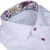 Slim Fit Luxury Cotton Twill Dress Shirt With Floral Trim And Pink Buttons