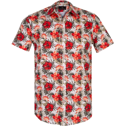 Brody Hibiscus Floral Print Short Sleeve Shirt-on sale-Fifth Avenue Menswear