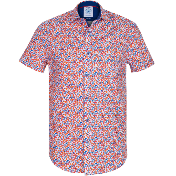 Pebbles Print Stretch Cotton Casual Shirt