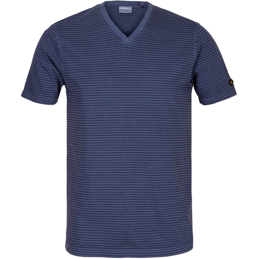 Two Colour Stripe V-Neck T-Shirt-on sale-Fifth Avenue Menswear