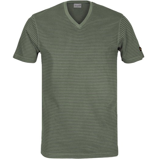 Two Colour Stripe V-Neck T-Shirt-on sale-Fifth Avenue Menswear