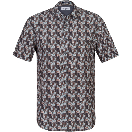 Blurred Geometric Print Short Sleeve Shirt-on sale-Fifth Avenue Menswear