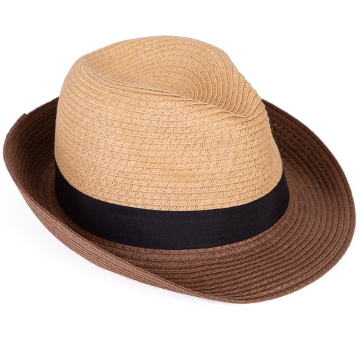 Two-tone Straw Trilby Hat-new online-Fifth Avenue Menswear