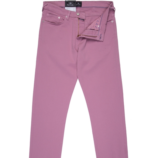 Taper Fit Pink Garment Dyed Stretch Organic Cotton Jeans-new online-Fifth Avenue Menswear