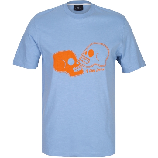 Loose Fit Organic Cotton Skulls Print T-Shirt-on sale-Fifth Avenue Menswear