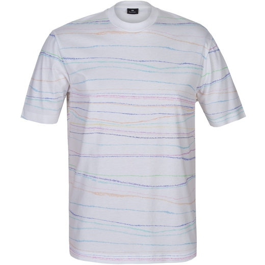 Organic Cotton Chalk Lines Stripe T-Shirt-new online-Fifth Avenue Menswear
